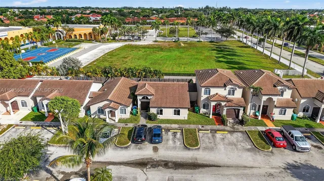 an aerial view of multiple house