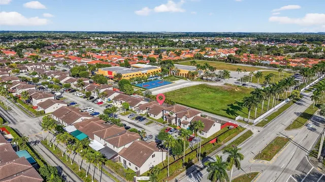 an aerial view of a city