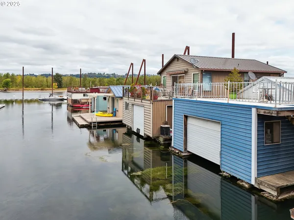 a view of a balcony with lake view