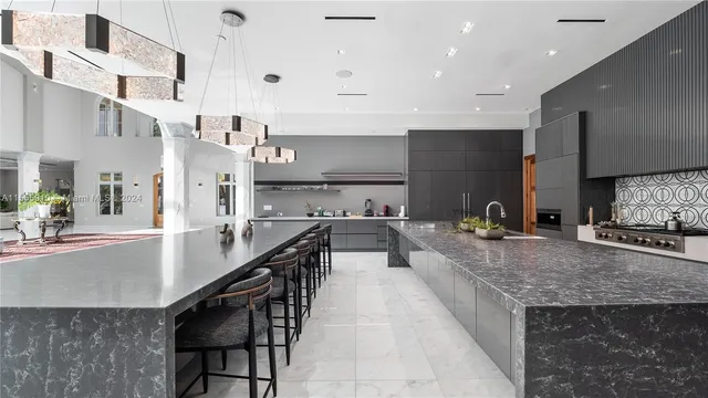 a living room with furniture