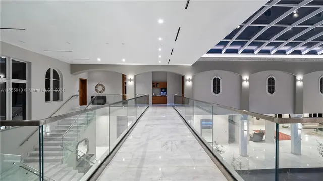 a view of swimming pool with a garden