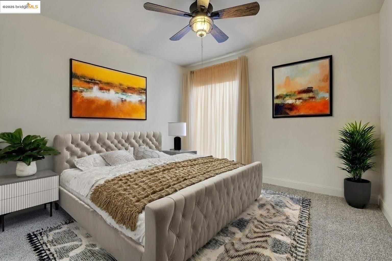 1515 14th Avenue, Unit 302 Oakland, CA 94606 - Photo 4 of 32 a bedroom with a bed and a painting on the wall