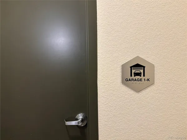 a view of a hallway with some storage