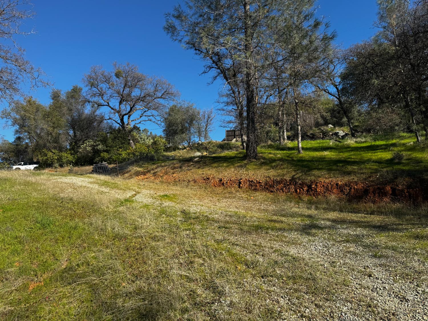 Gravel driveway that has been graded to accept a mobile home