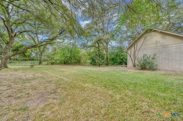 a view of a backyard