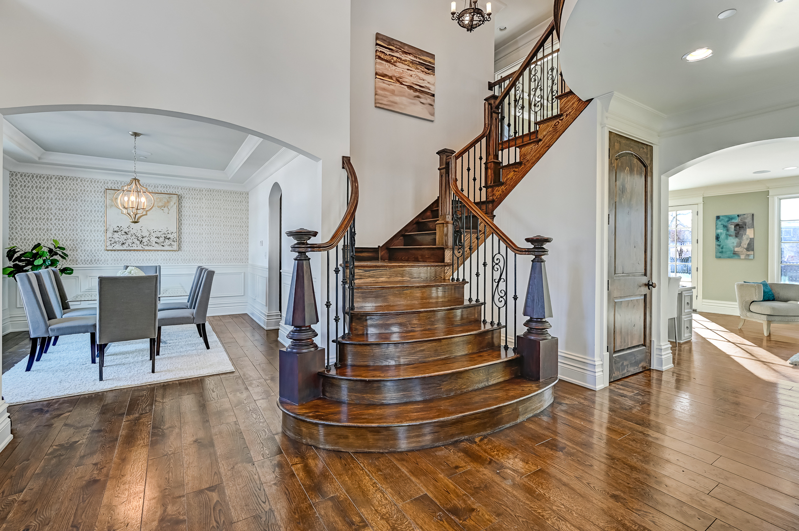 359 Ruby Street Clarendon Hills, IL 60514 - Photo 17 of 45 a view of entryway and dining room and wooden floor