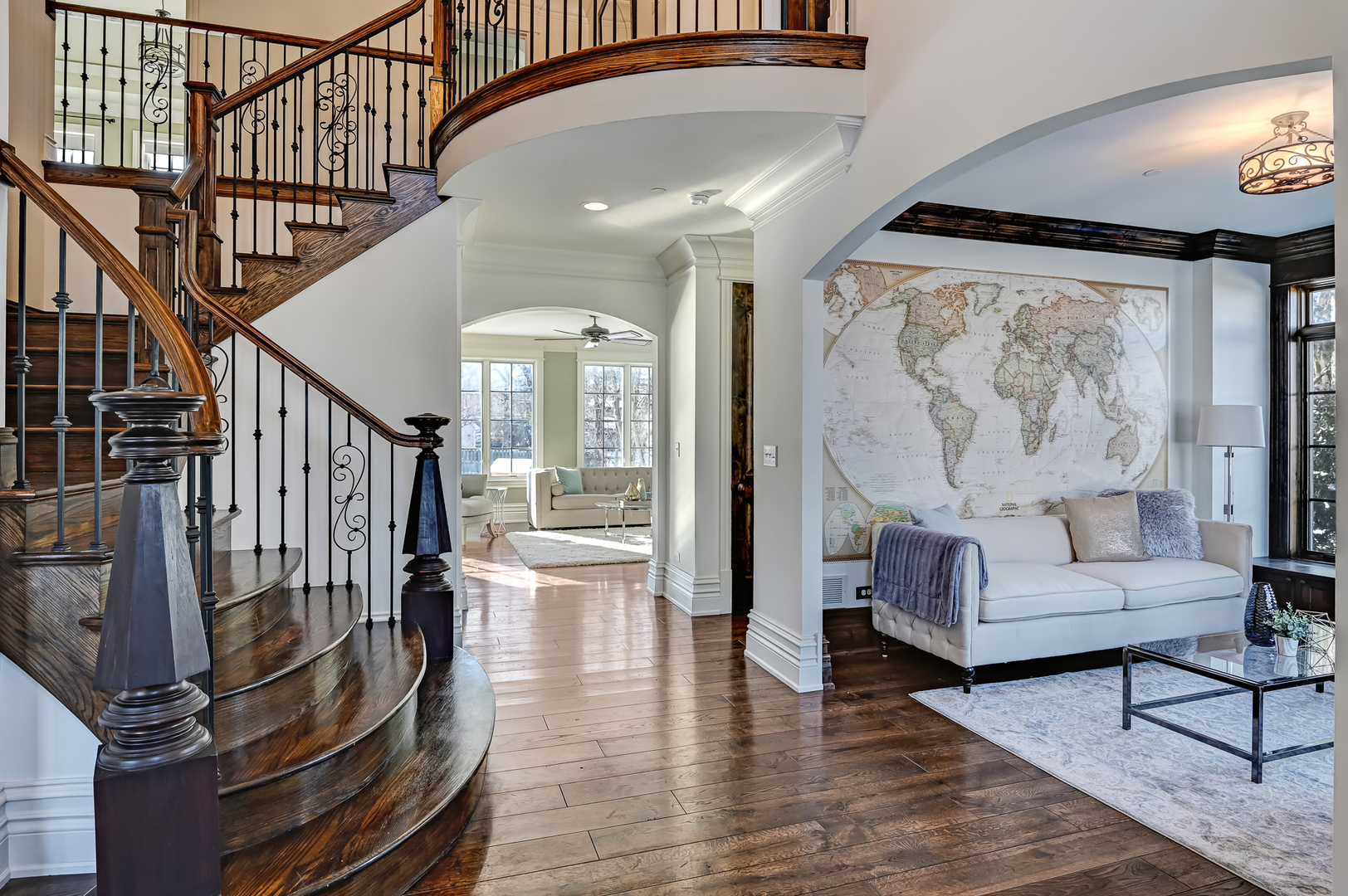 359 Ruby Street Clarendon Hills, IL 60514 - Photo 18 of 45 a view of entryway livingroom and hall with wooden floor