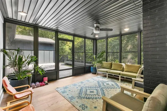 a outdoor space with furniture