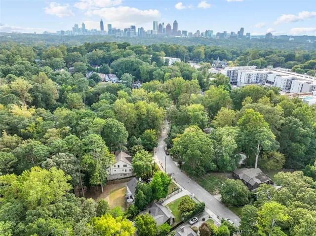 an aerial view of a city with lots of residential buildings