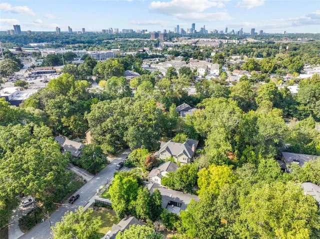 an aerial view of a city