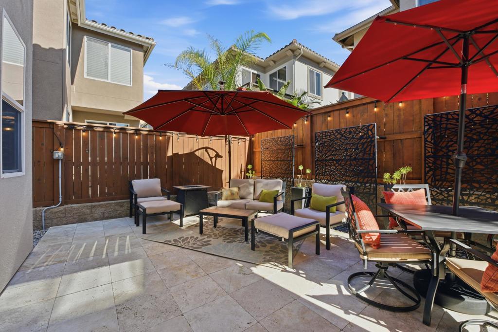2284 Durango Way, Unit 200 San Marcos, CA 92078 - Photo 11 of 39 a view of a patio with chairs and umbrella