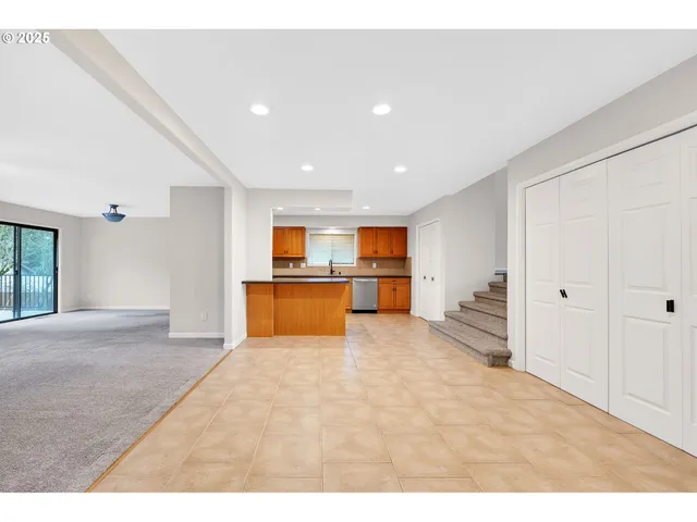 a view of kitchen with wooden floor