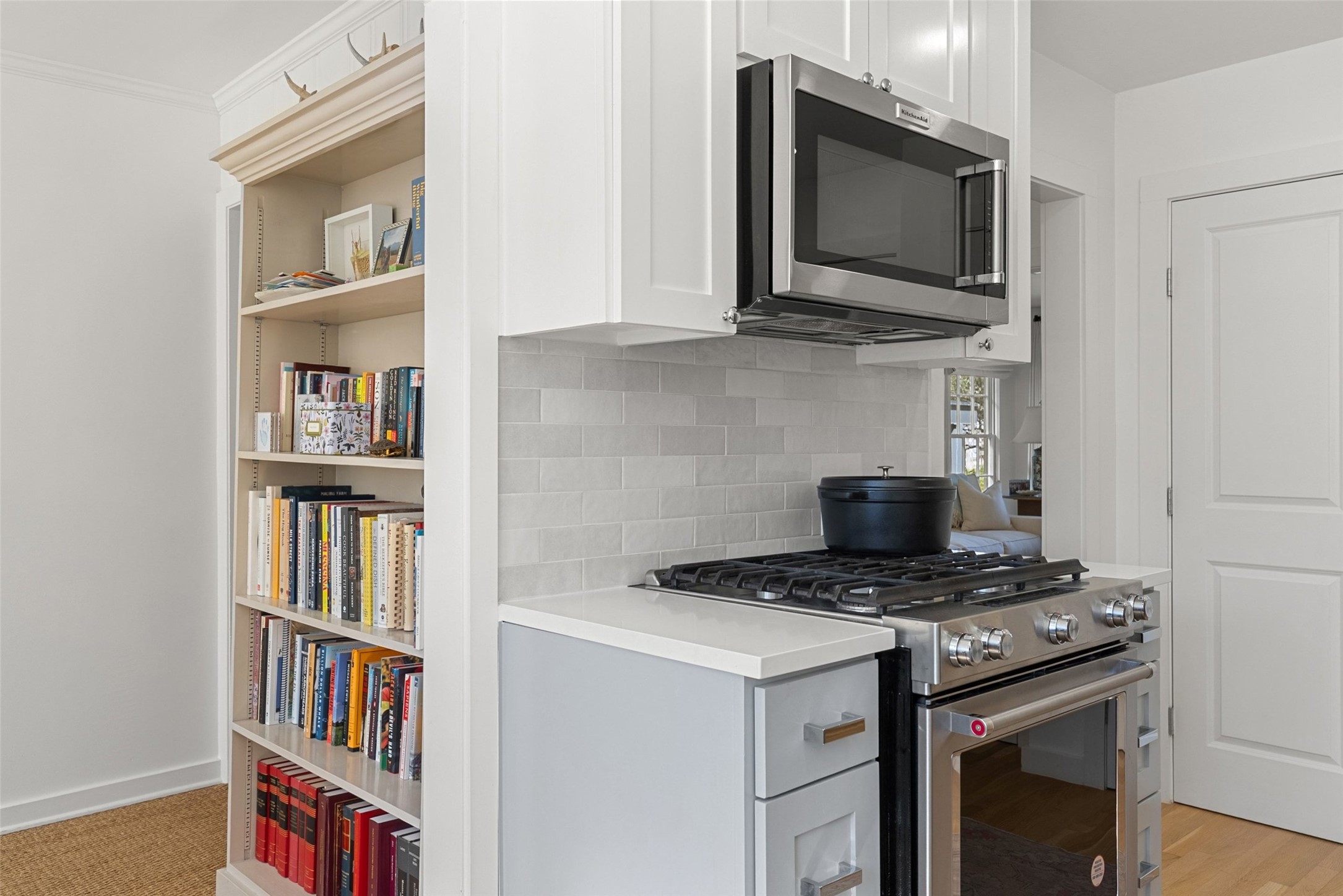 3311 Bonnie Road Austin, TX 78703 - Photo 20 of 40 a kitchen with a stove and a microwave
