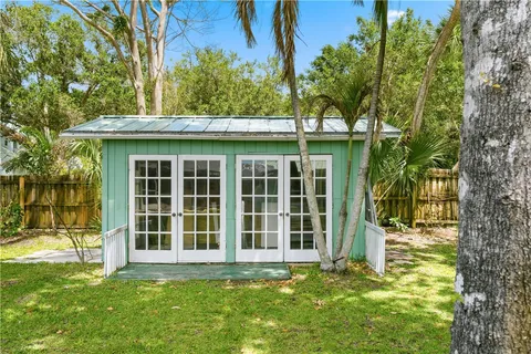 a house view with a garden space