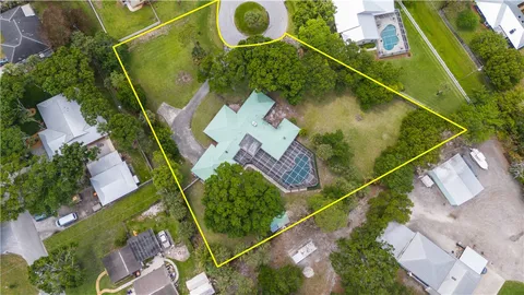 an aerial view of a house
