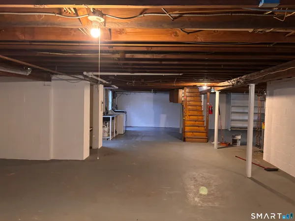 a view of room with wooden ceiling