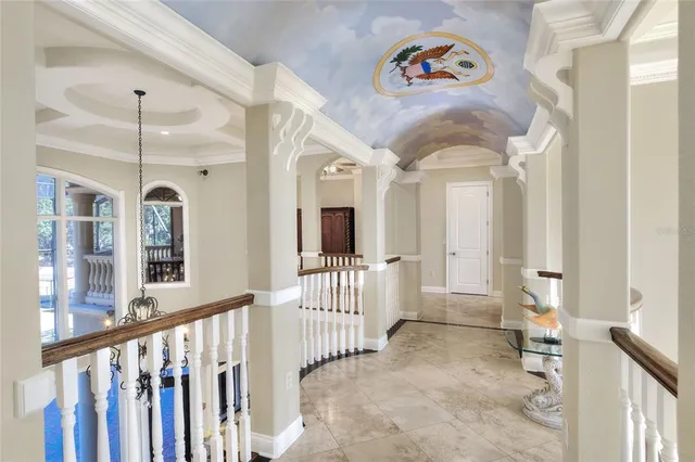 a view of a swimming pool and lake view