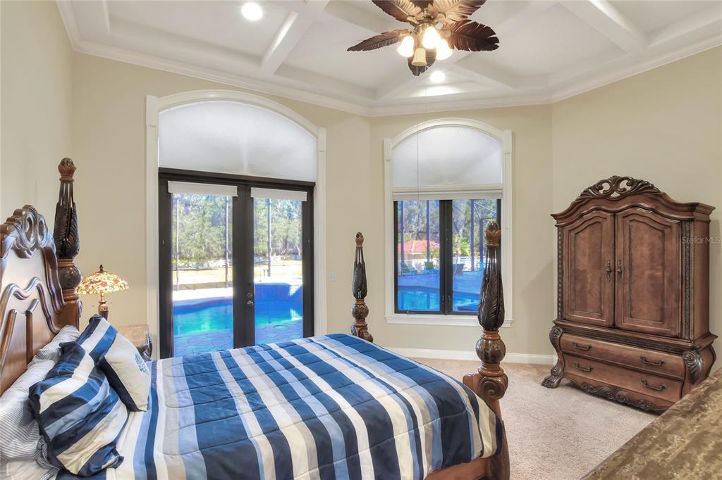 4215 Sb Merrion Road Lakeland, FL 33810 - Photo 64 of 95 a bedroom with a bed and a chandelier