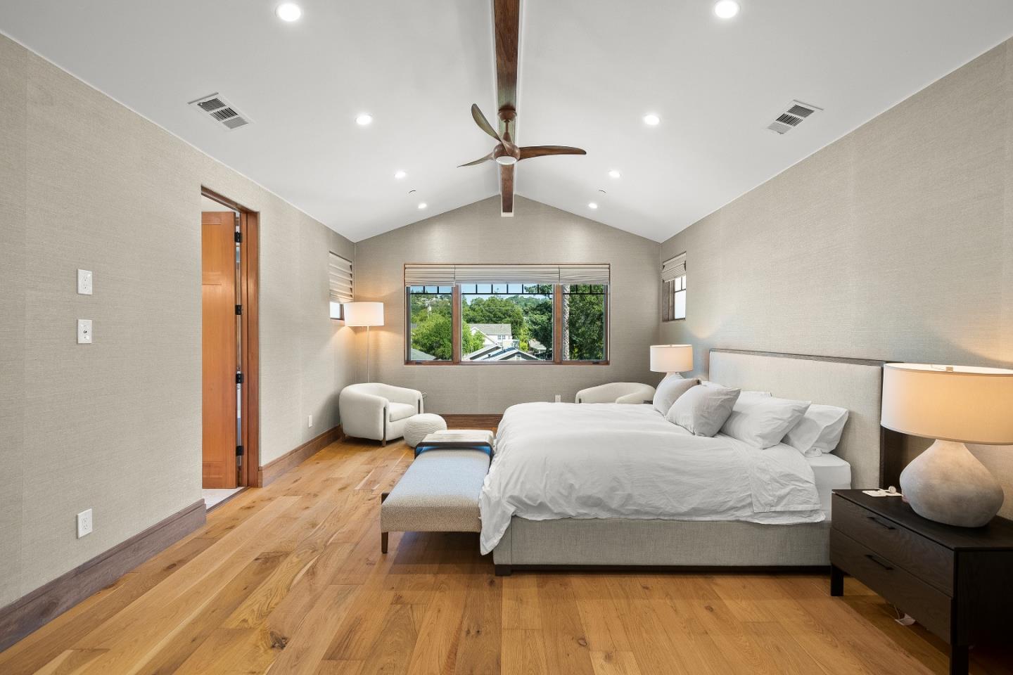 16362 Hilow Road Los Gatos, CA 95032 - Photo 24 of 55 a bedroom with a bed and wooden floor