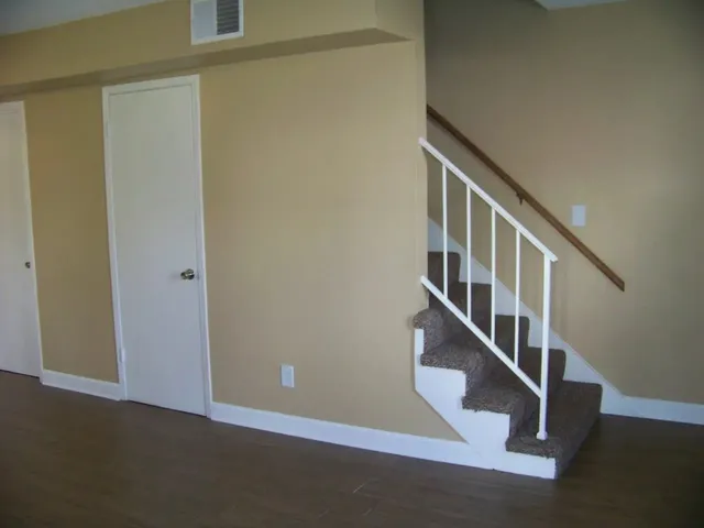 a view of an entryway with staircase