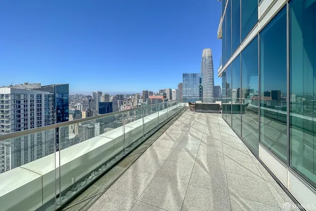 a city view with tall buildings