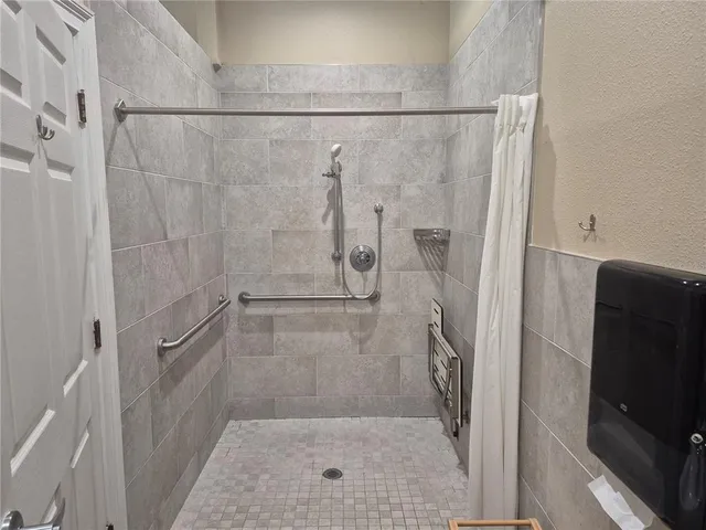 a bathroom with a shower