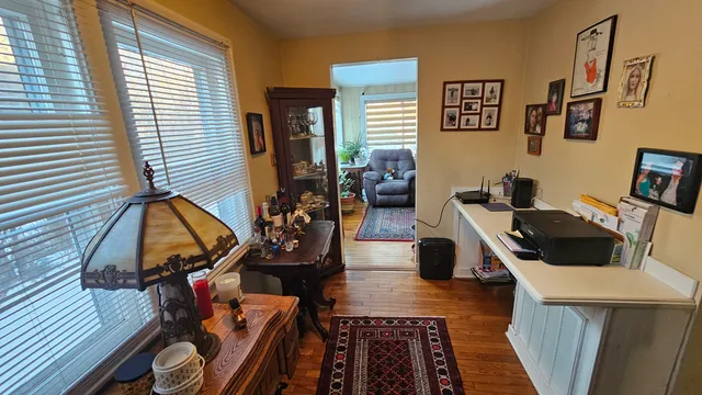 a living room with furniture