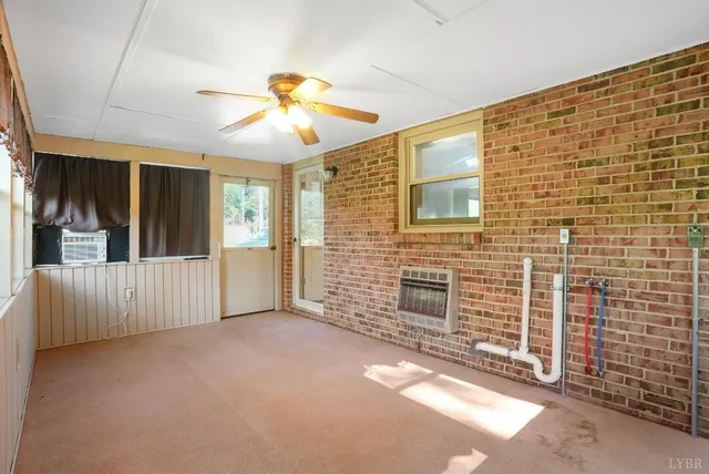 a view of a hallway with a lamp