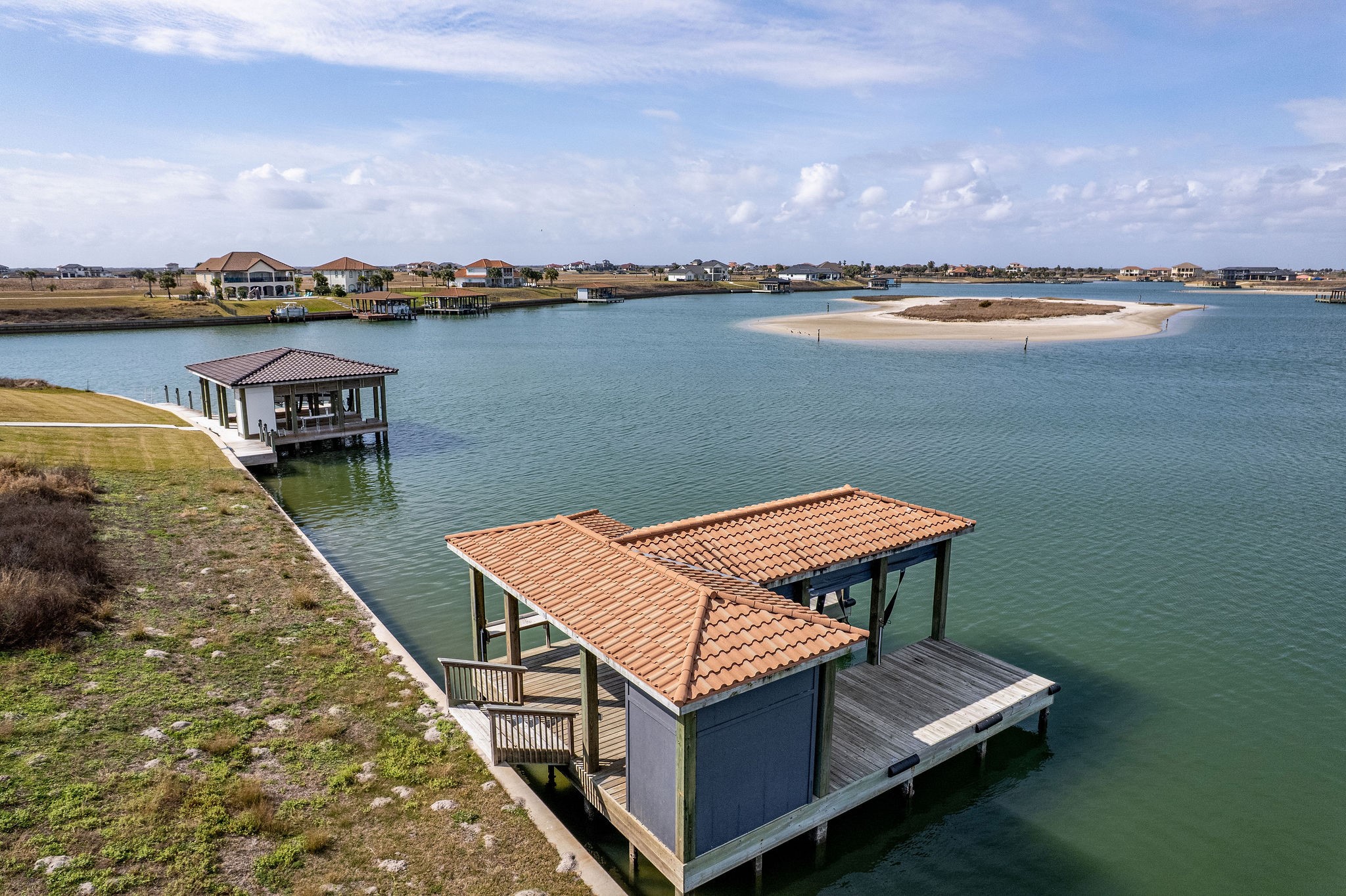 154 Chateau Way Port Port O'Connor, TX 77982 - Photo 7 of 16 Aerial View of the Boathouse