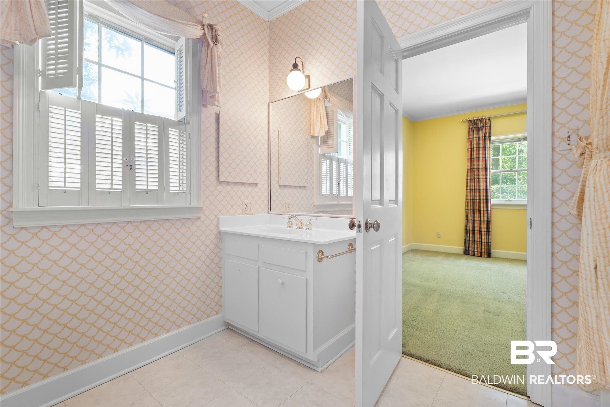 54 Turnin Lane Mobile, AL 36608 - Photo 25 of 35 Bathroom with vanity and ornamental molding