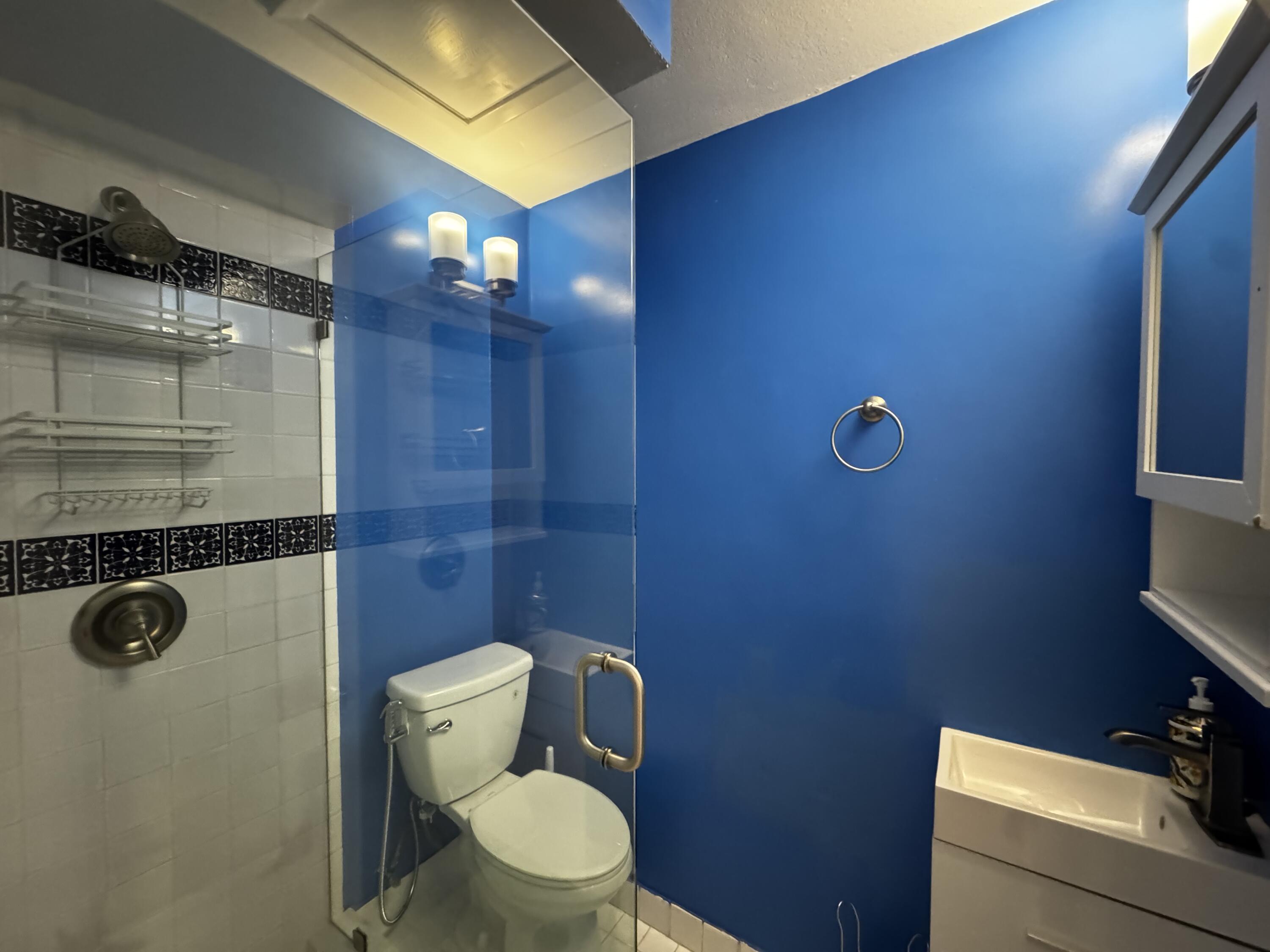 73 East Court, Unit 73 Royal Palm Beach, FL 33411 - Photo 13 of 17 a bathroom with a toilet a sink and shower