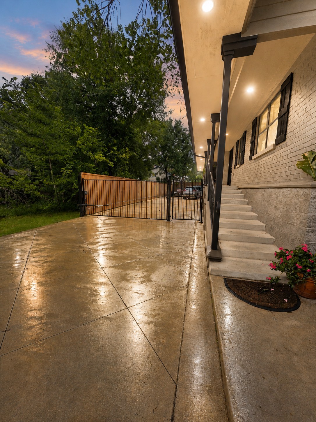 5 Tree Frog Drive Houston, TX 77074 - Photo 24 of 25 a view of swimming pool with seating space and trees in the background
