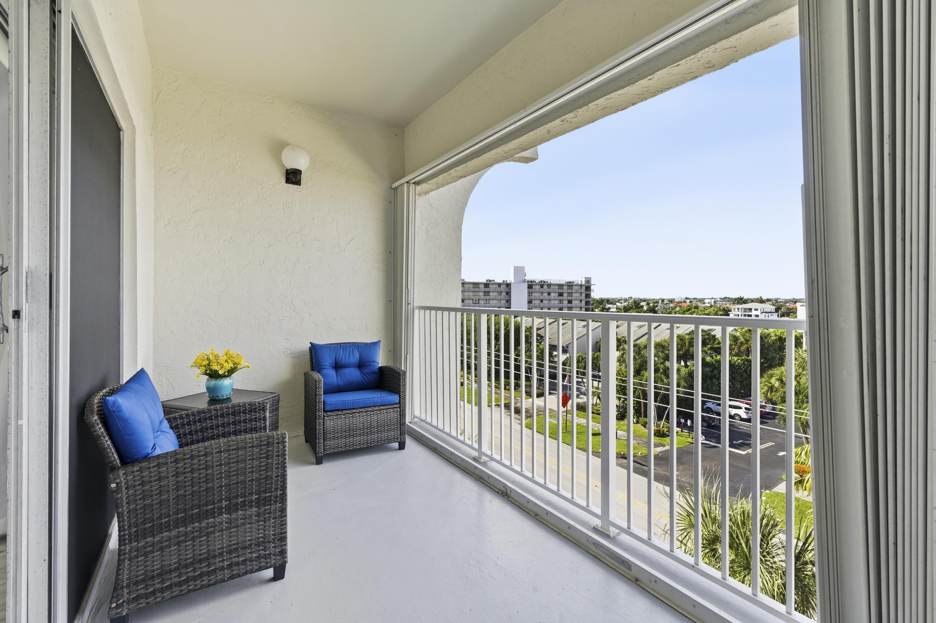 3520 South Ocean Boulevard, Unit H502 South Palm Beach, FL 33480 - Photo 25 of 35 a view of balcony with furniture