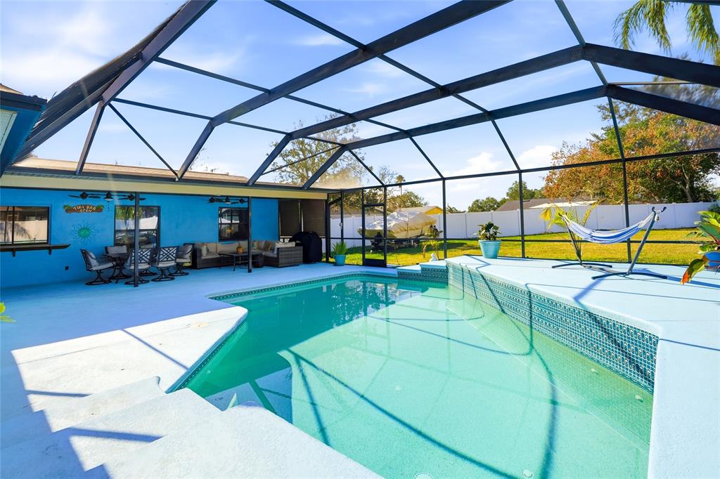 23209 Blue Ridge Place Land O' Lakes, FL 34639 - Photo 30 of 54 a view of a backyard with swimming pool