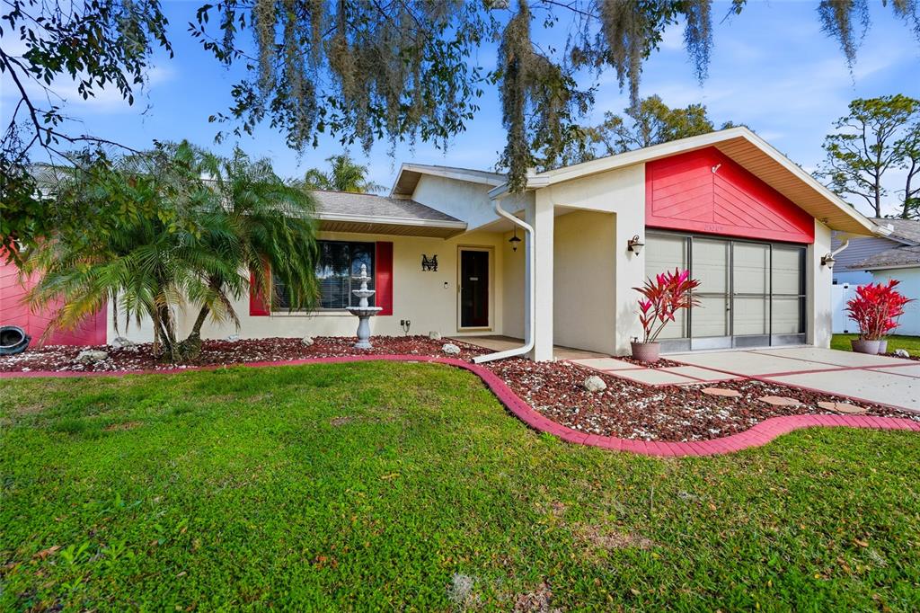 23209 Blue Ridge Place Land O' Lakes, FL 34639 - Photo 3 of 54 a front view of a house with garden