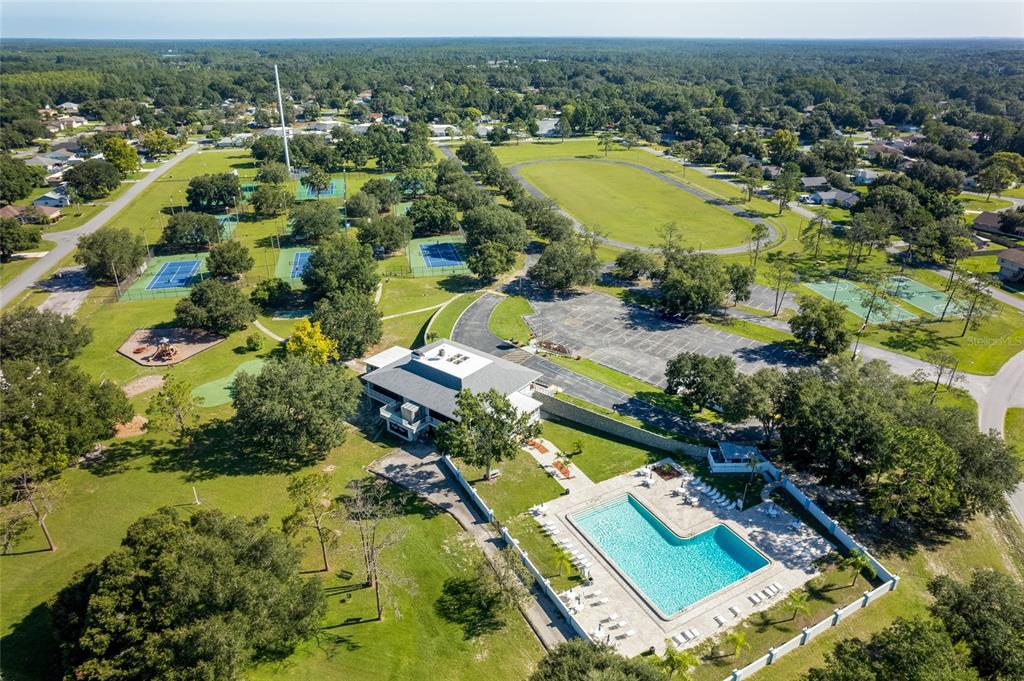 23209 Blue Ridge Place Land O' Lakes, FL 34639 - Photo 45 of 54 an aerial view of residential houses with outdoor space