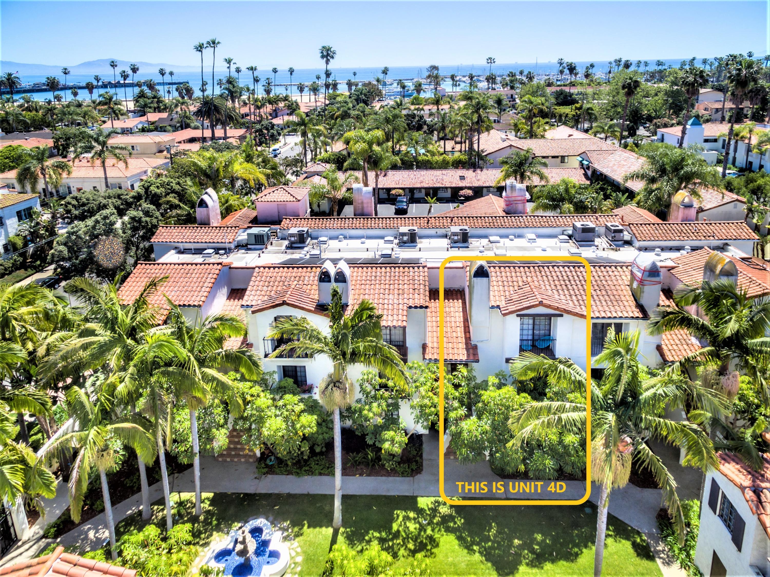 121 Bath Street, Unit D4 Santa Barbara, CA 93101 - Photo 5 of 15 Aerial with Unit Outline