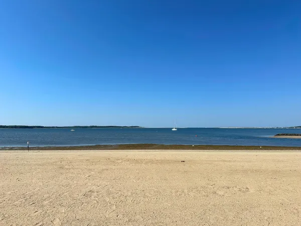a view of an ocean and beach