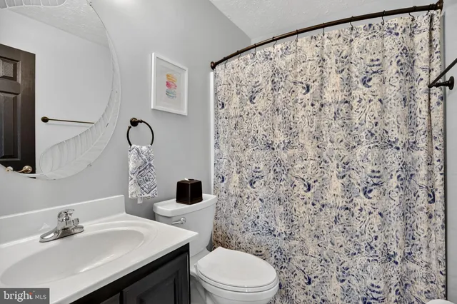 a bathroom with a sink toilet and mirror