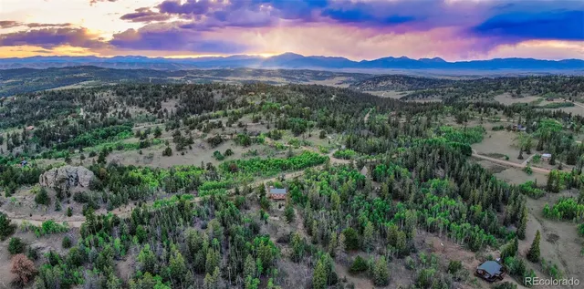 a view of a lush green hillside and a houses