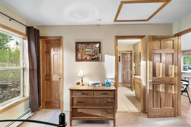 a room with furniture and window