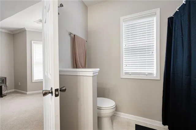 a bathroom with a toilet sink and window