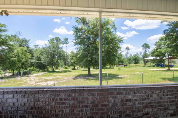 a view of an outdoor space and swimming pool