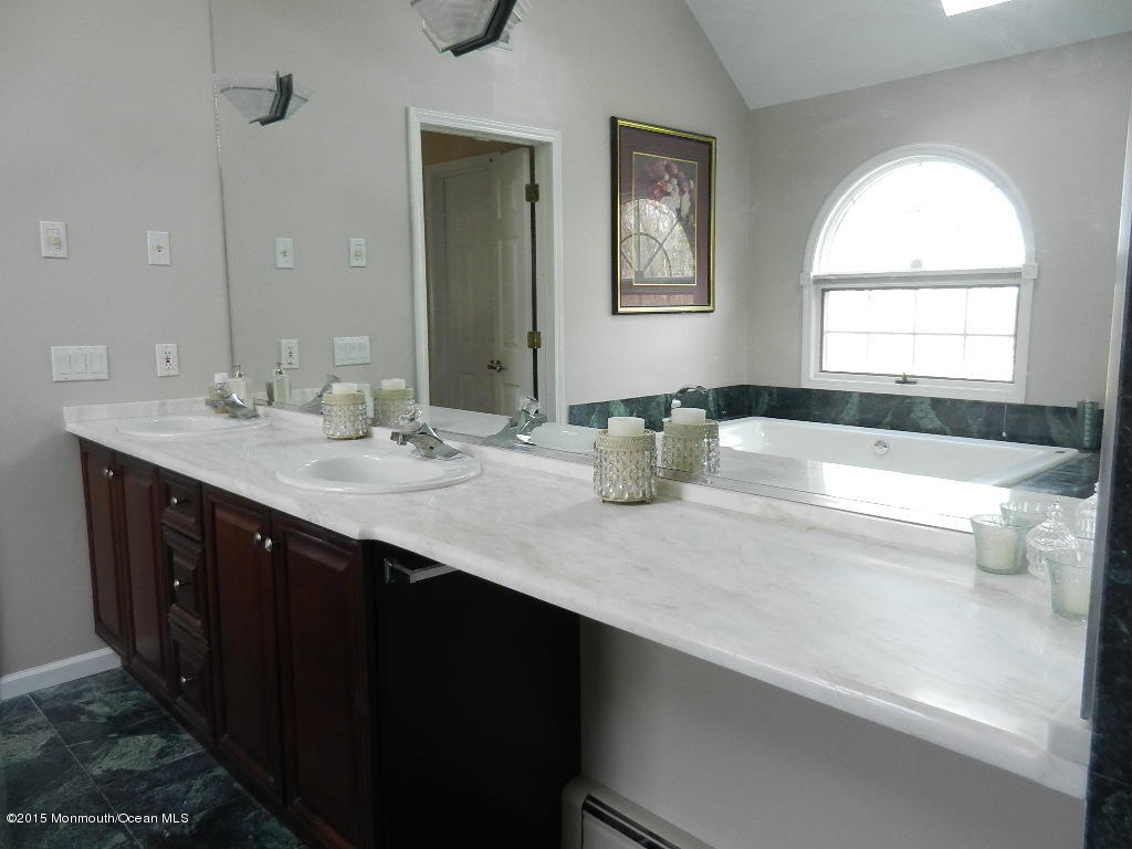 21 Statesboro Road Freehold, NJ 07728 - Photo 17 of 30 a bathroom with a sink a large mirror a bathtub and window