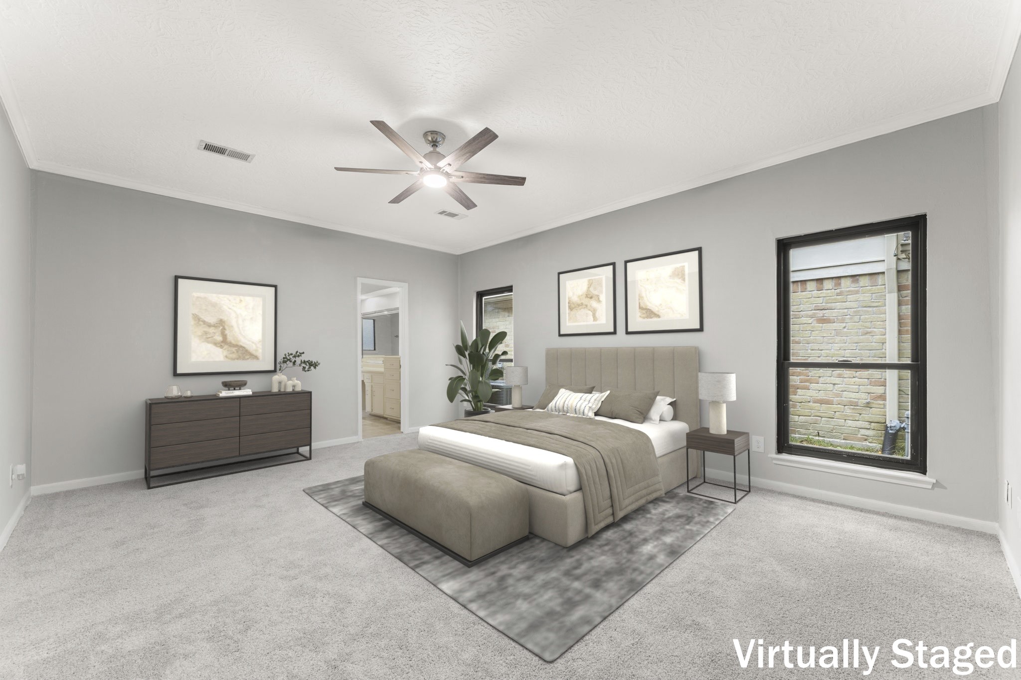 6415 Singing Creek Lane Spring, TX 77379 - Photo 5 of 34 The first primary suite is located on the first floor with new carpet, paint and windows.