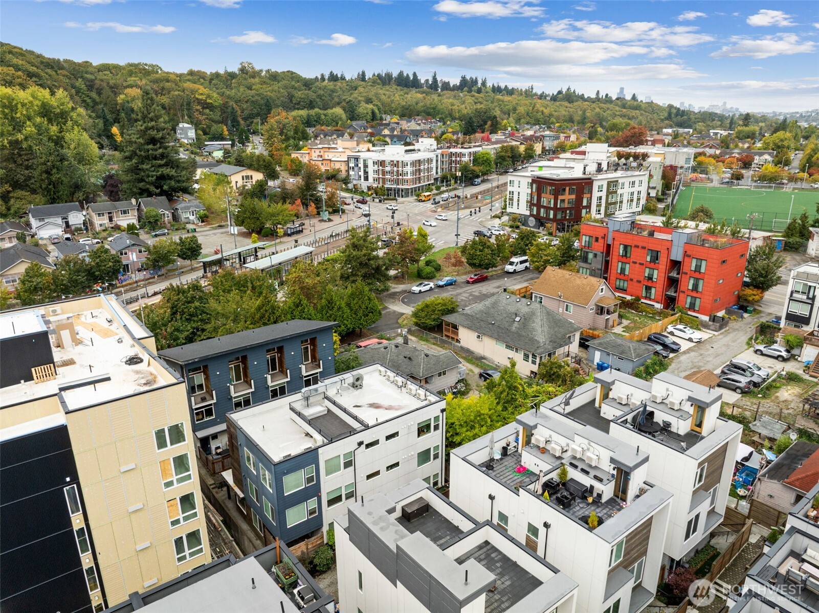 4724 31st Avenue South Seattle, WA 98108 - Photo 21 of 24 an aerial view of a city with lots of residential buildings