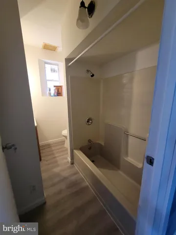 a bathroom with a tub