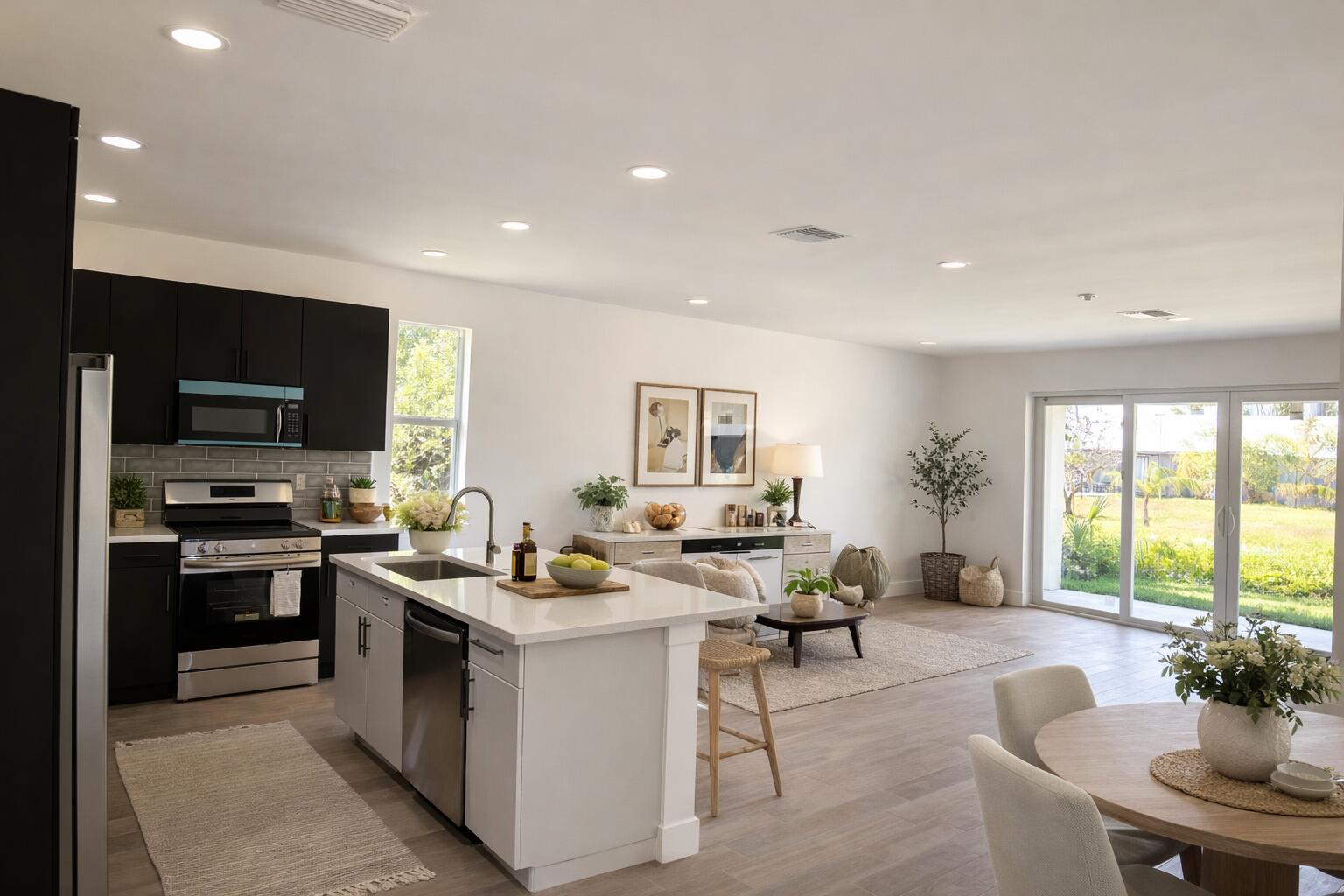 500 Sunset Road North Rotonda West, FL 33947 - Photo 4 of 25 a living room with stainless steel appliances kitchen island granite countertop a sink and a stove