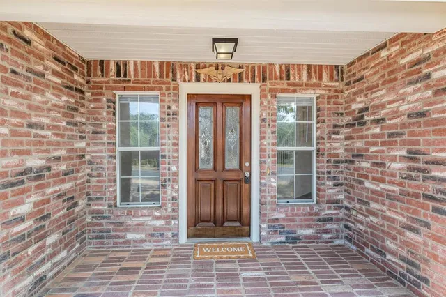 a front view of a building with a window