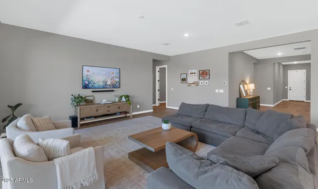 a living room with furniture